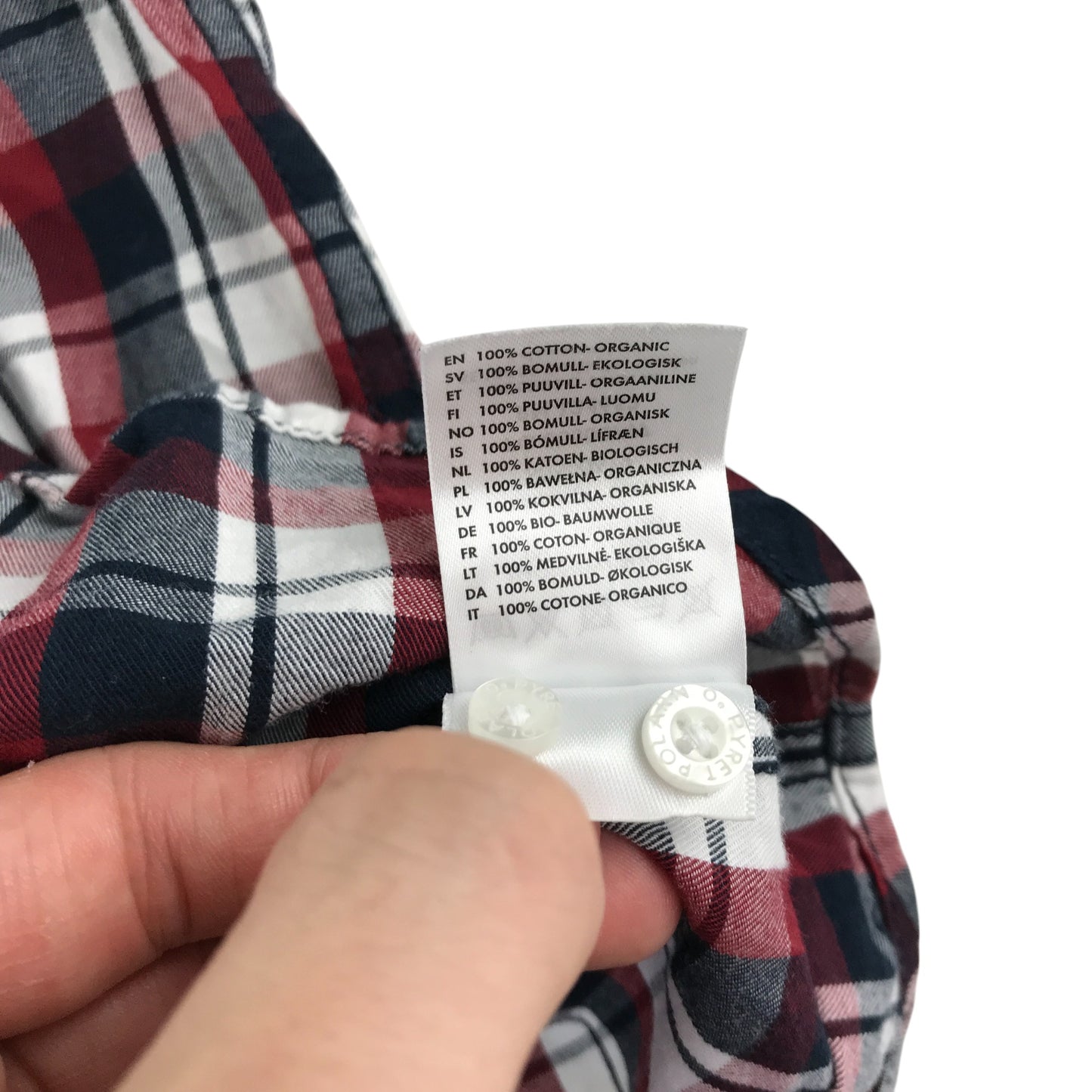 Polarn O Pyret shirt 5-6 years red checked button up cotton