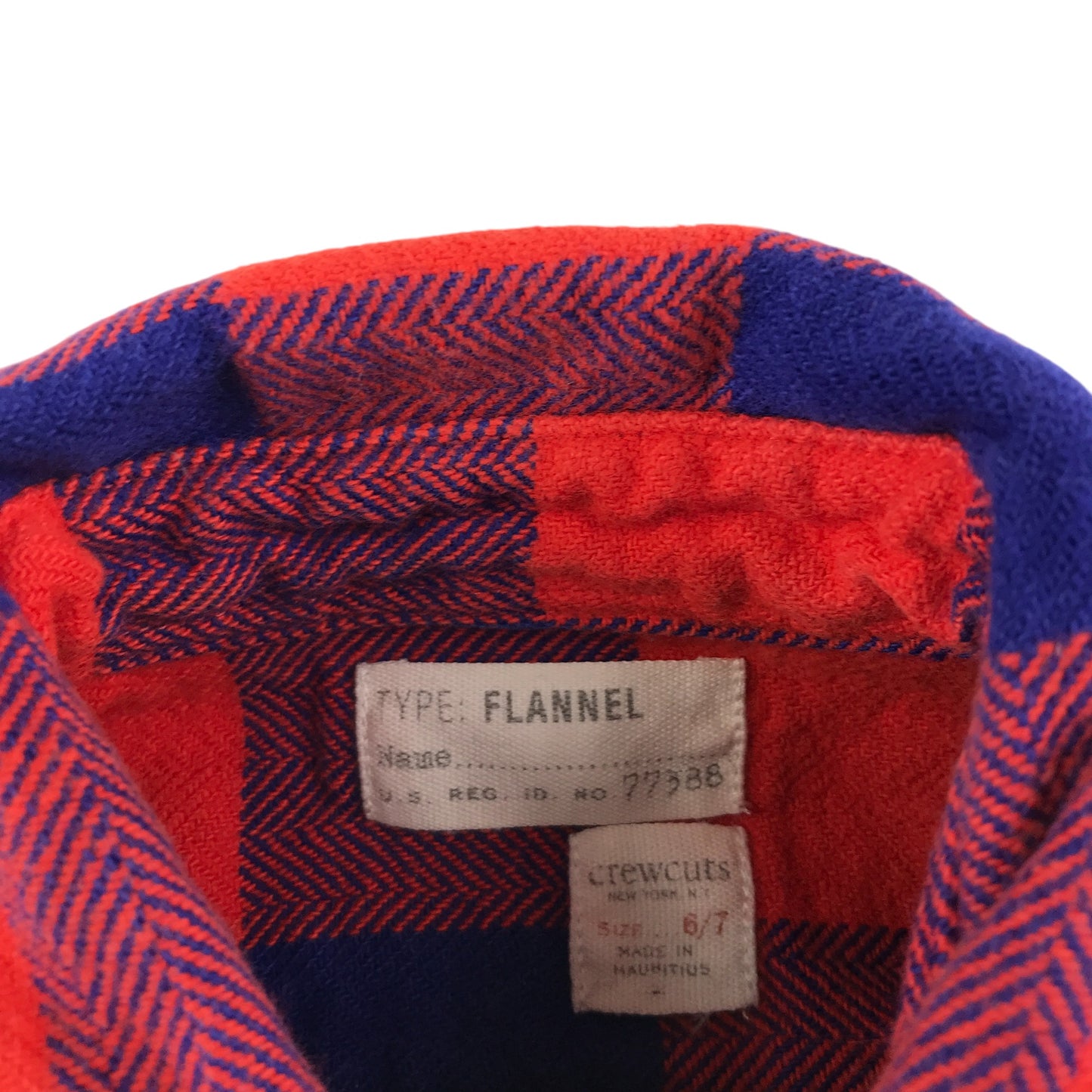 Crewcuts shirt 6-7 years red and blue checked button up cotton