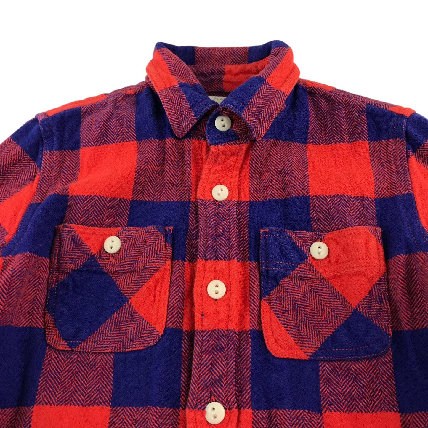 Crewcuts shirt 6-7 years red and blue checked button up cotton