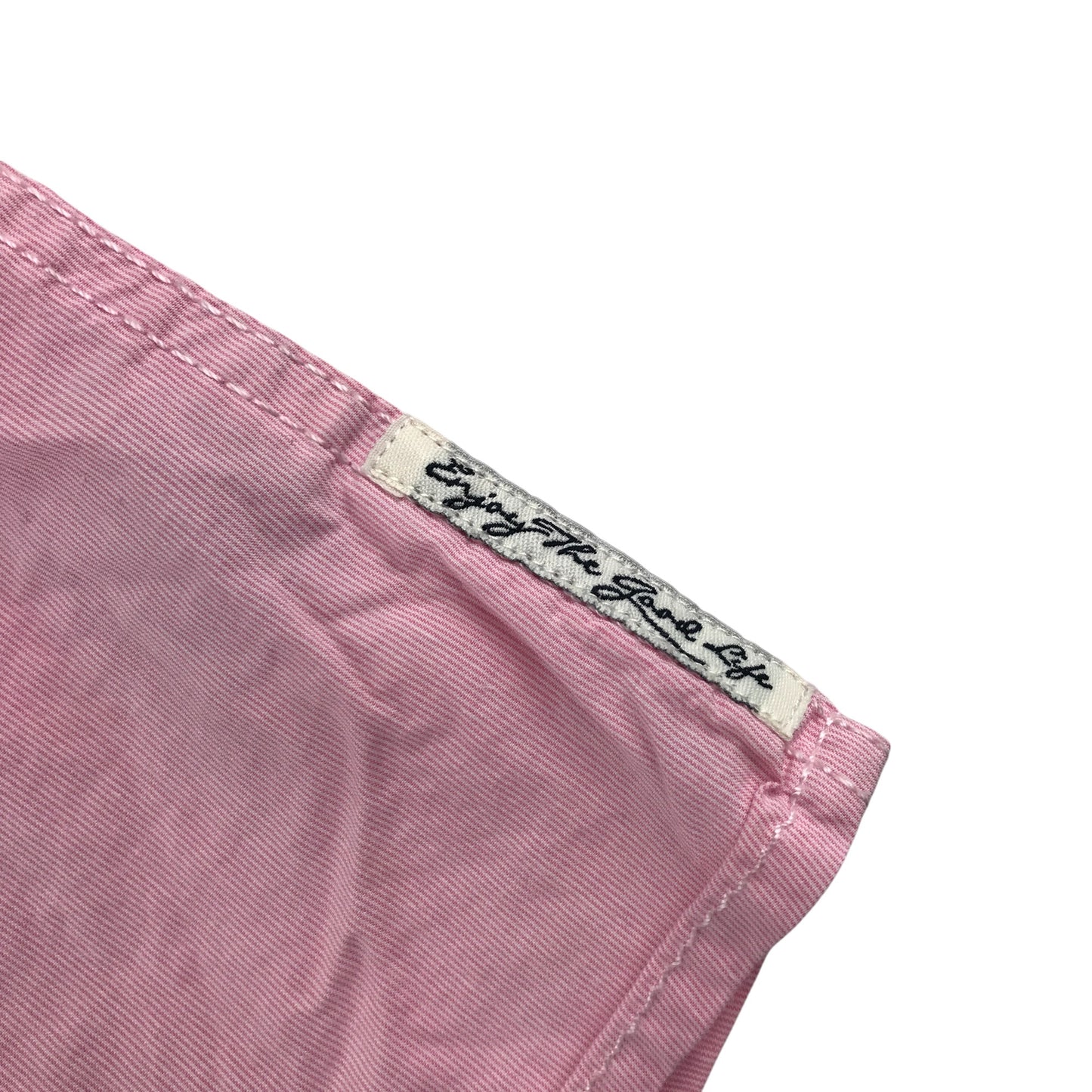 Kappahl shirt 6-7 years pink with white stripes button up cotton