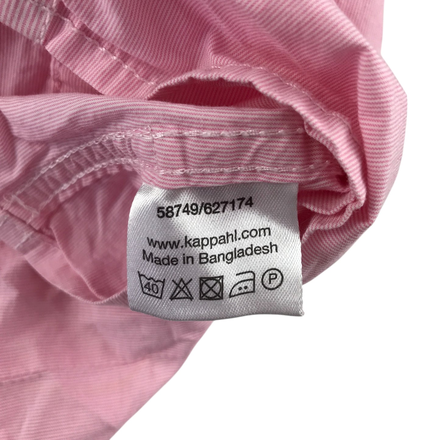 Kappahl shirt 6-7 years pink with white stripes button up cotton