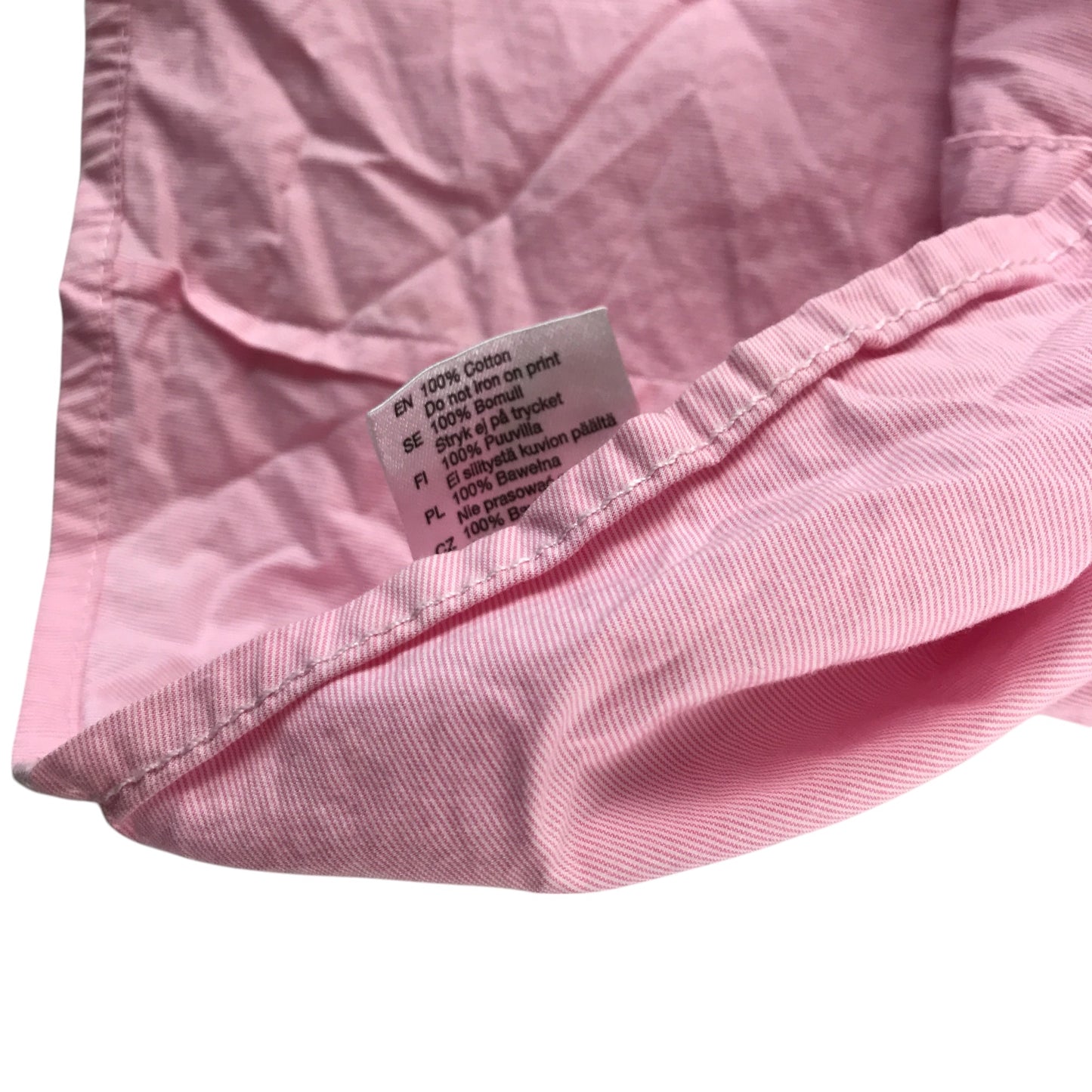 Kappahl shirt 6-7 years pink with white stripes button up cotton