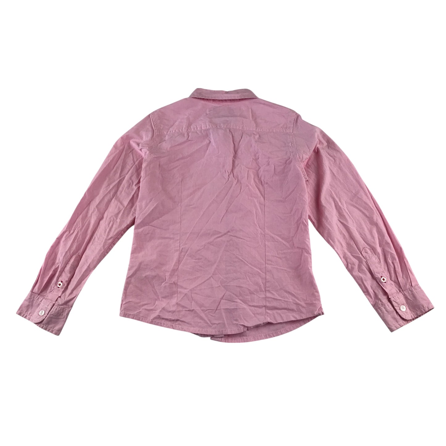 Kappahl shirt 6-7 years pink with white stripes button up cotton