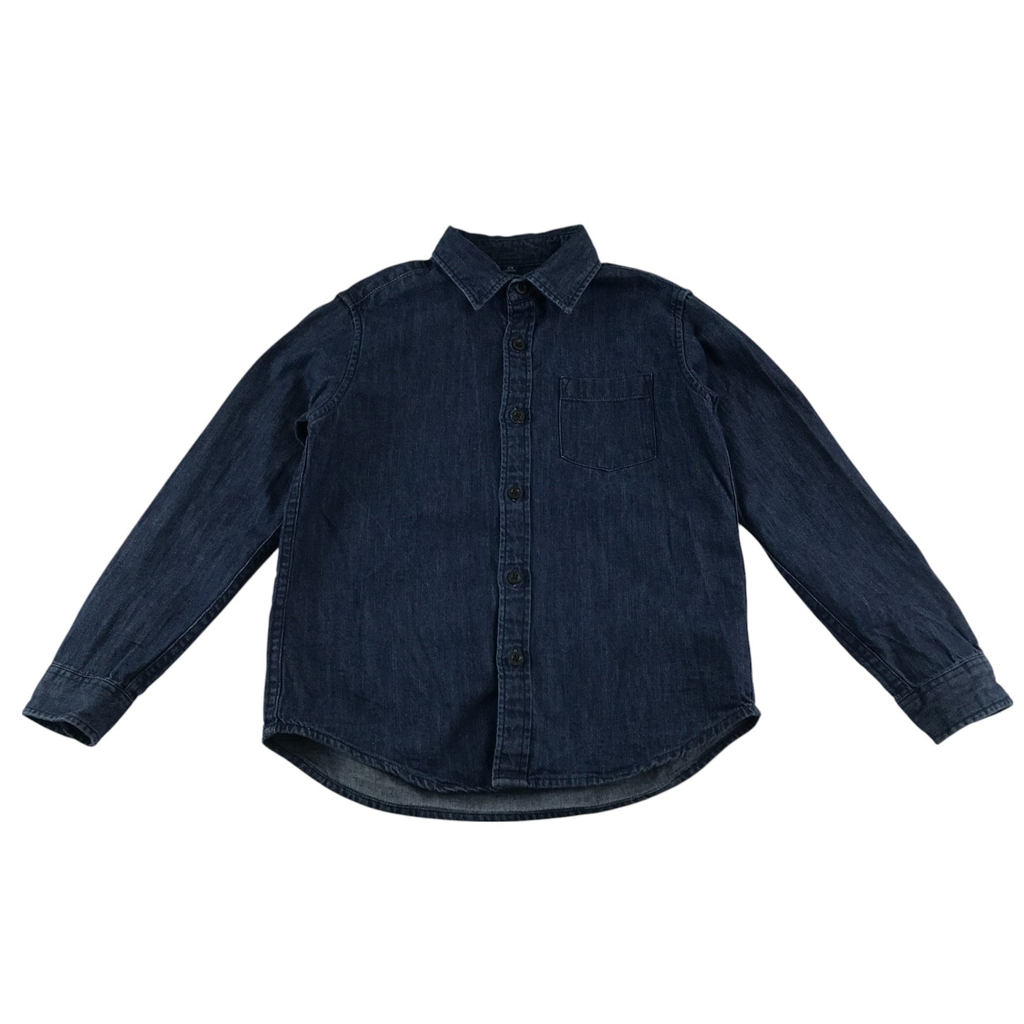 Uniqlo shirt 7-8 years blue denim button up cotton
