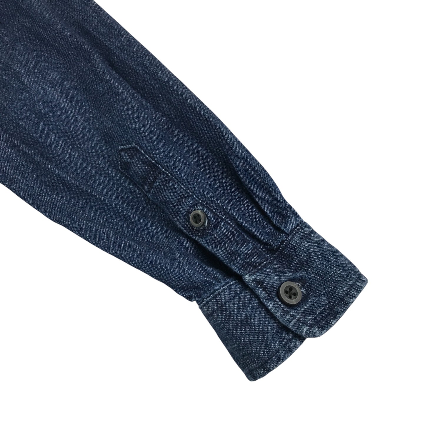 Uniqlo shirt 7-8 years blue denim button up cotton