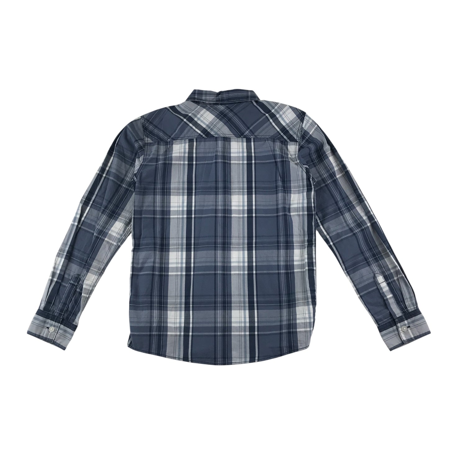 Nameit shirt 11-12 years greyish blue and white checked button up cotton