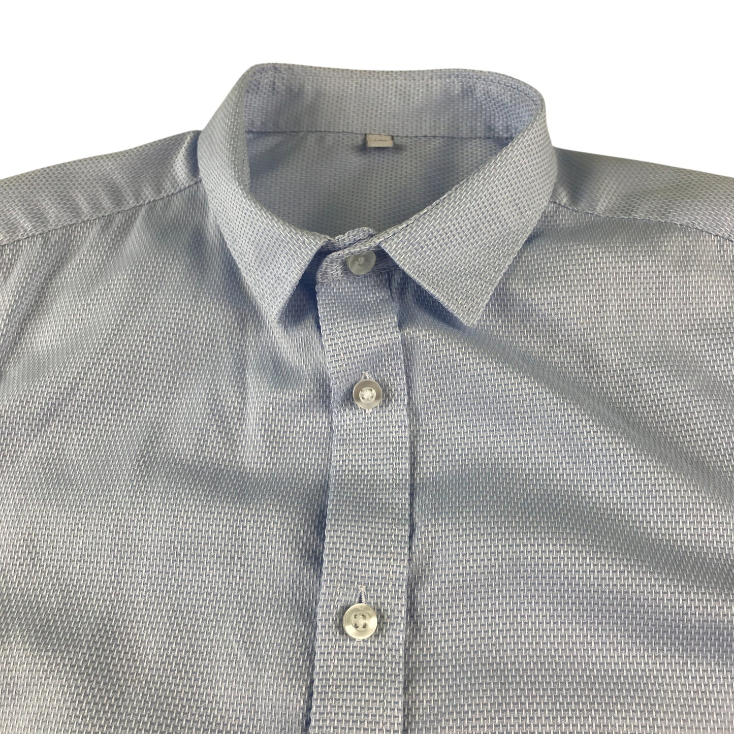 M&S shirt 11-12 years light blue plain button up cotton