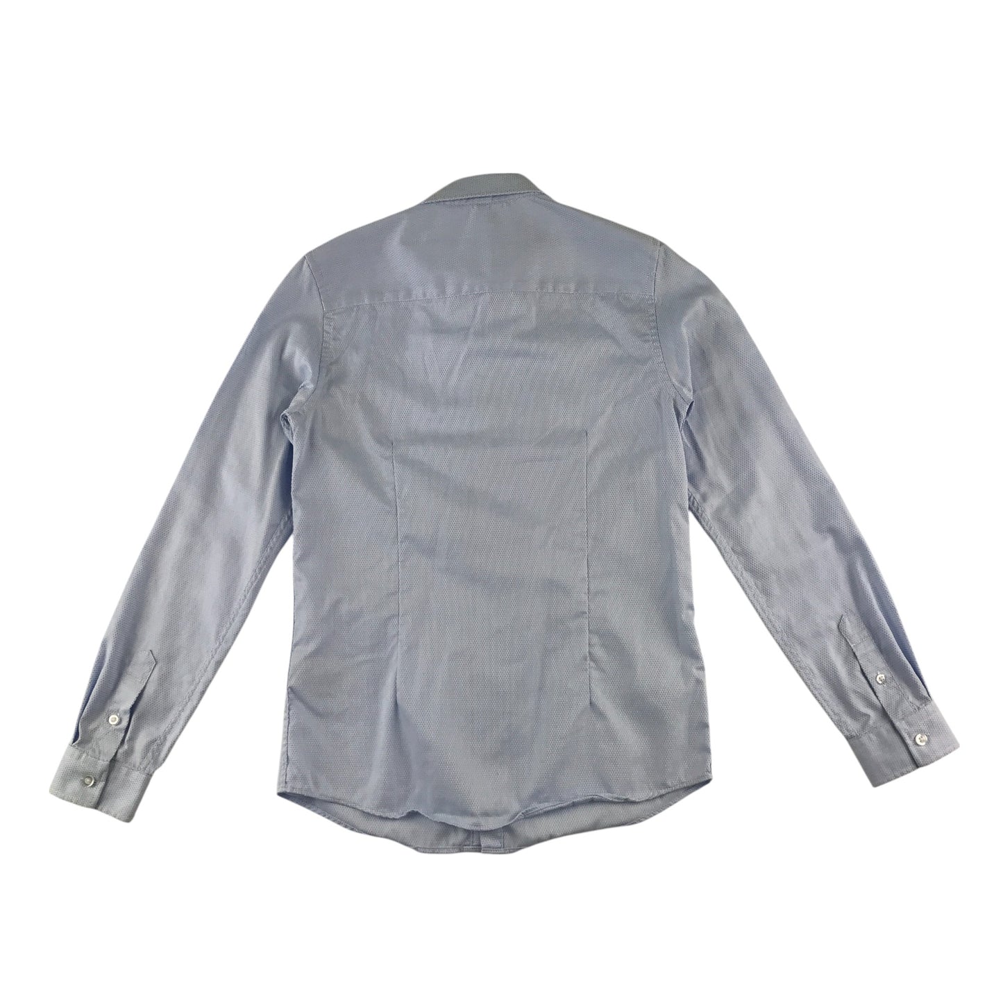 M&S shirt 11-12 years light blue plain button up cotton