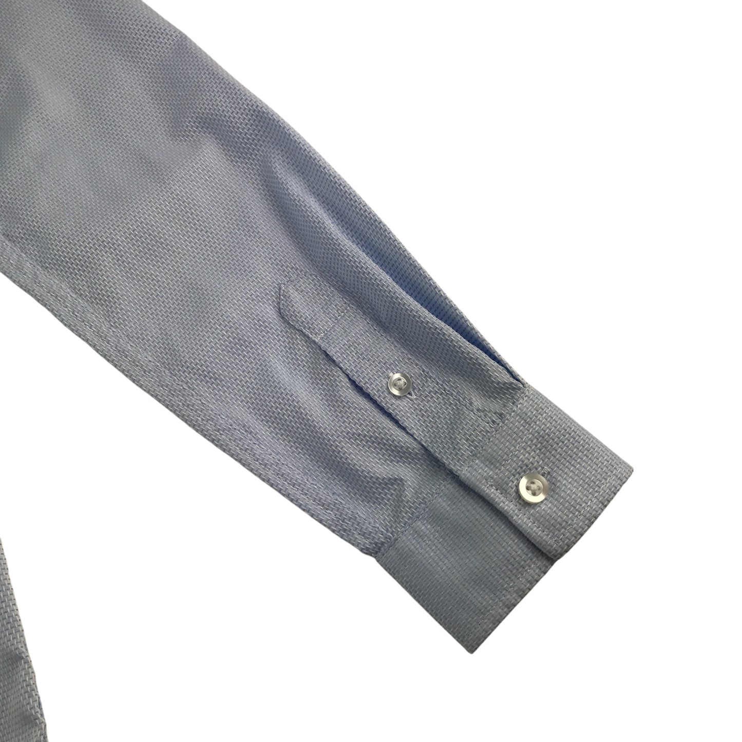 M&S shirt 11-12 years light blue plain button up cotton