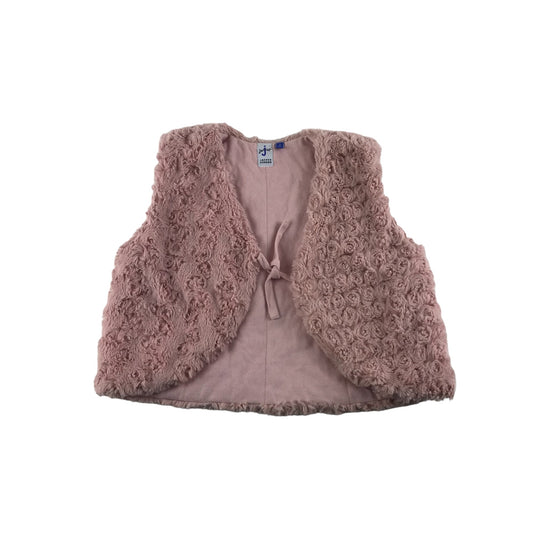 Jasper Conran Faux Fur Gilet Age 6 Pink Fluffy Cropped Sleeveless