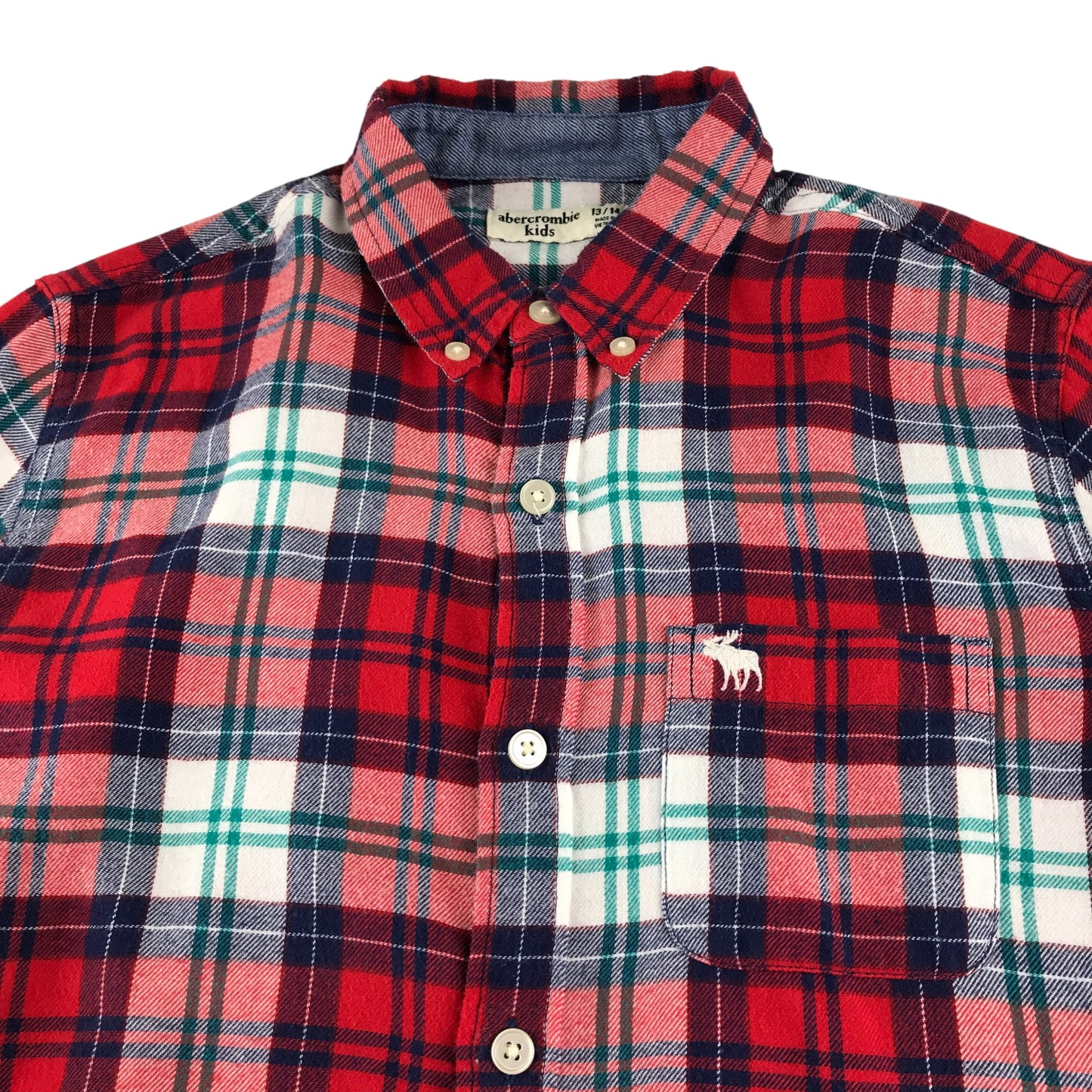Abercrombie shirt 13-14 years red checked button up cotton