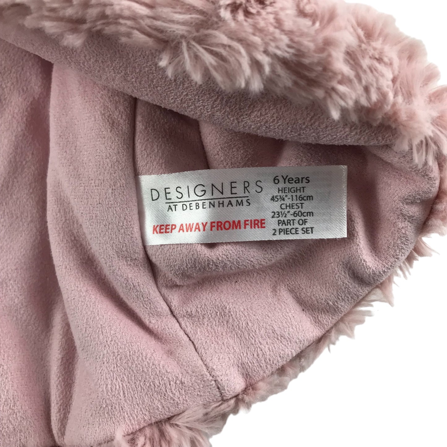 Jasper Conran Faux Fur Gilet Age 6 Pink Fluffy Cropped Sleeveless
