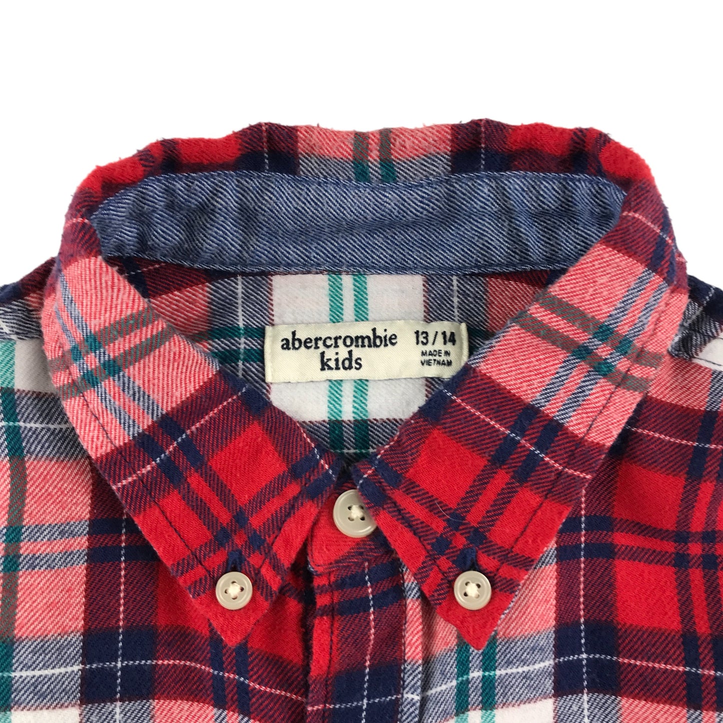 Abercrombie shirt 13-14 years red checked button up cotton
