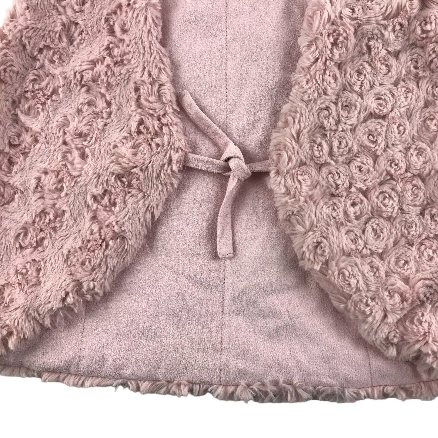 Jasper Conran Faux Fur Gilet Age 6 Pink Fluffy Cropped Sleeveless