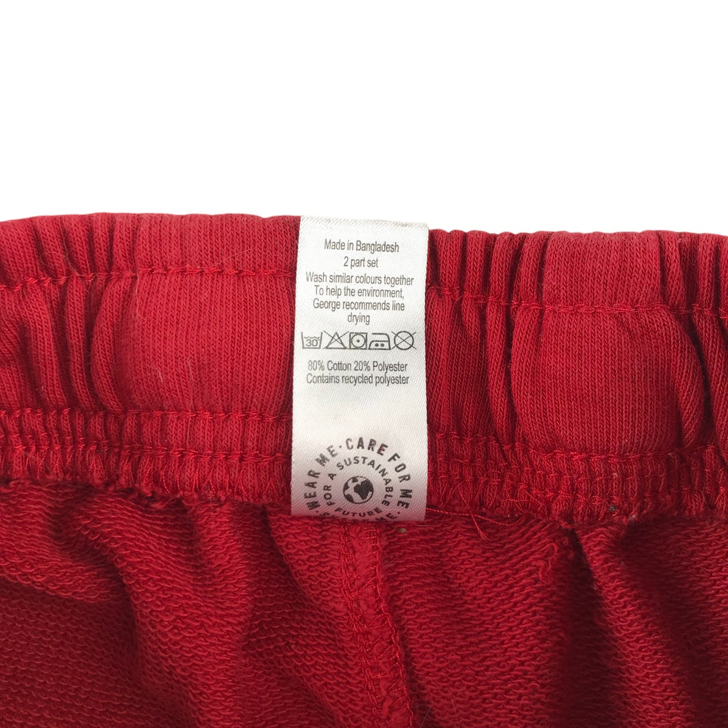George shorts 8-9 years red plain elasticated waist