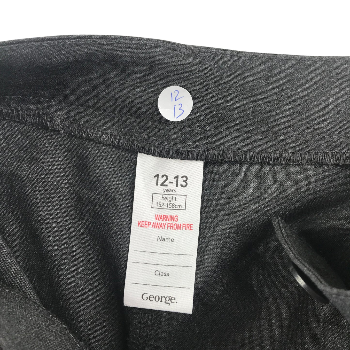 George girls school shorts 12-13 years grey dress material with slight stretch
