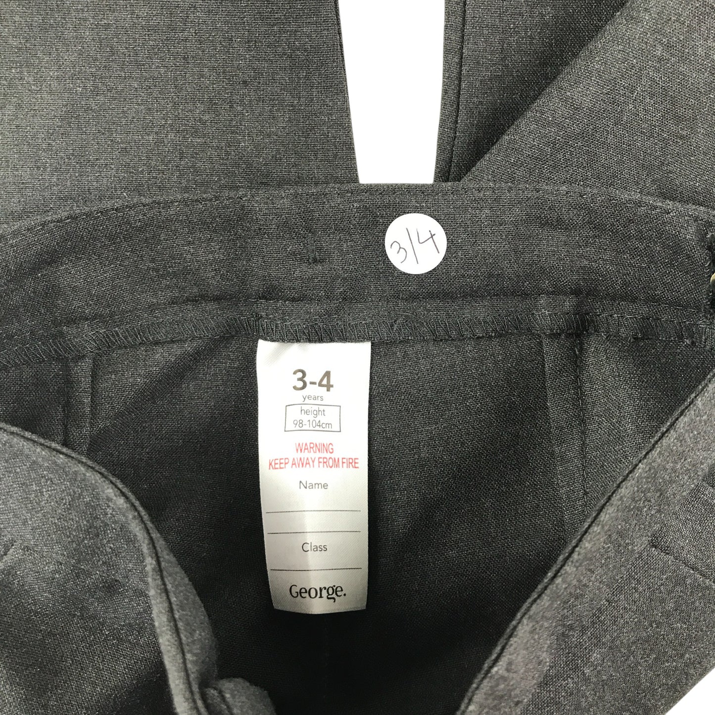 George girls school trouser bundle 3-4 years grey plain slim