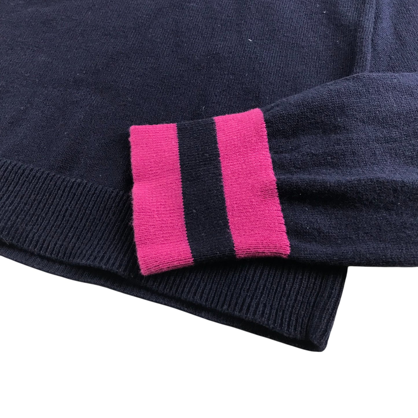 GAP jumper 12-13 years navy blue pink sequin smiley face cotton