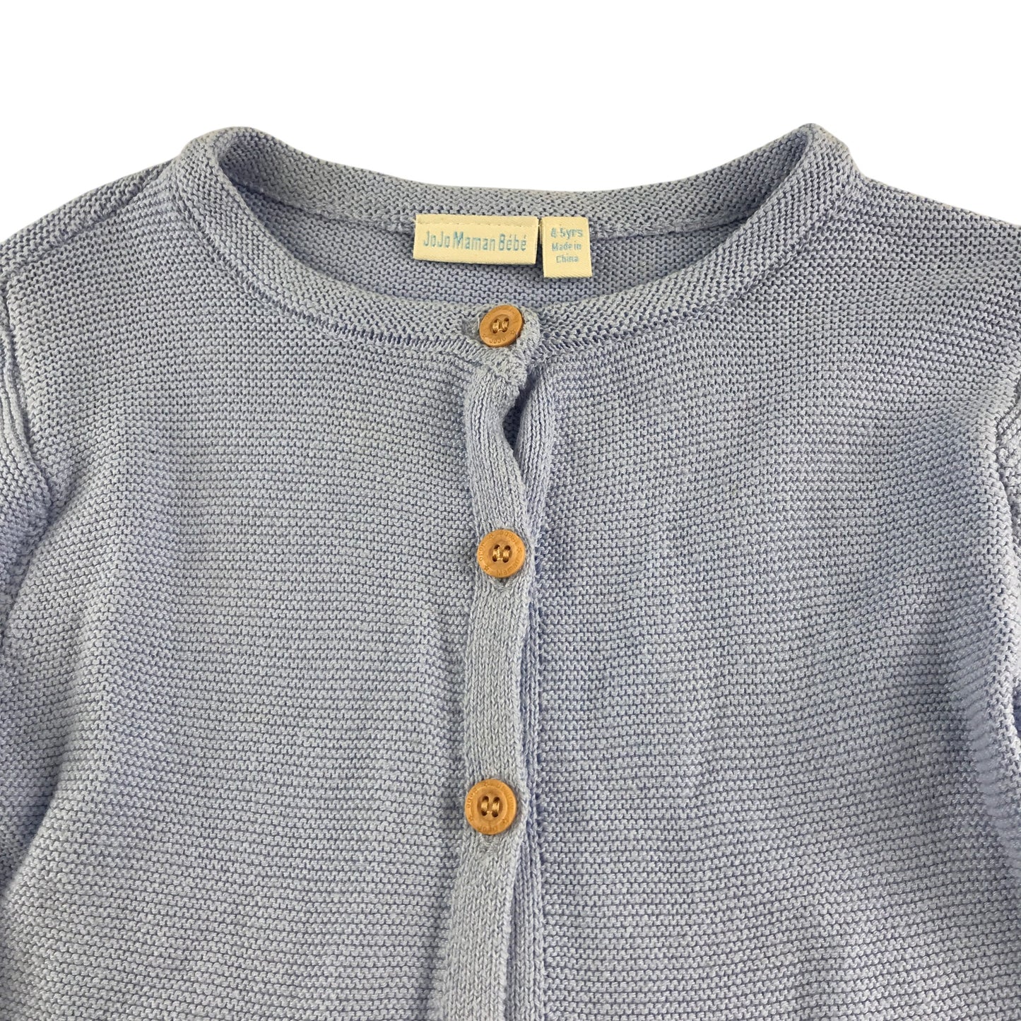 JoJo Maman Bebe cardigan 4-5 years blue long sleeve crewneck cotton