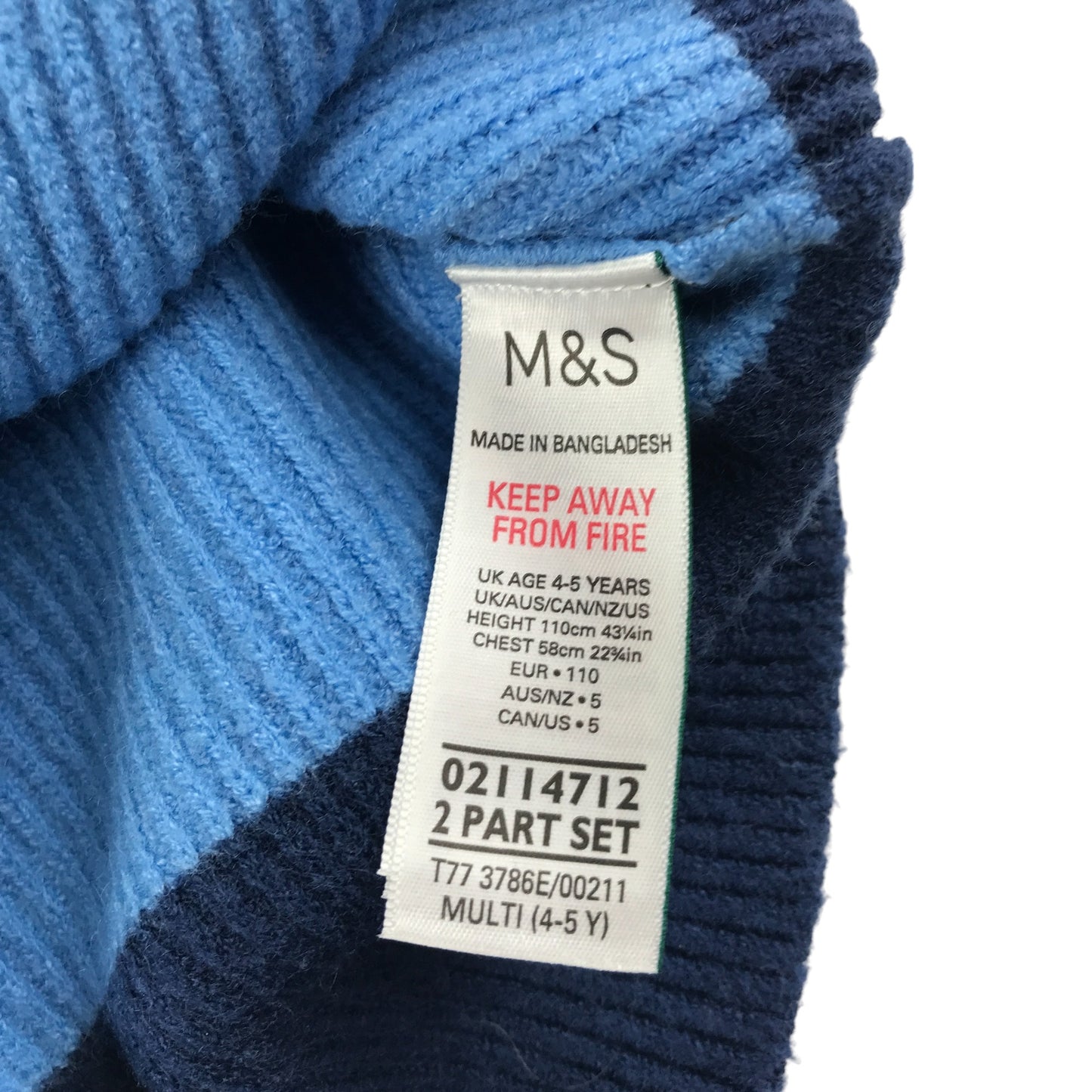 M&S jumper 4-5 years multicoloured bright stripy crewneck