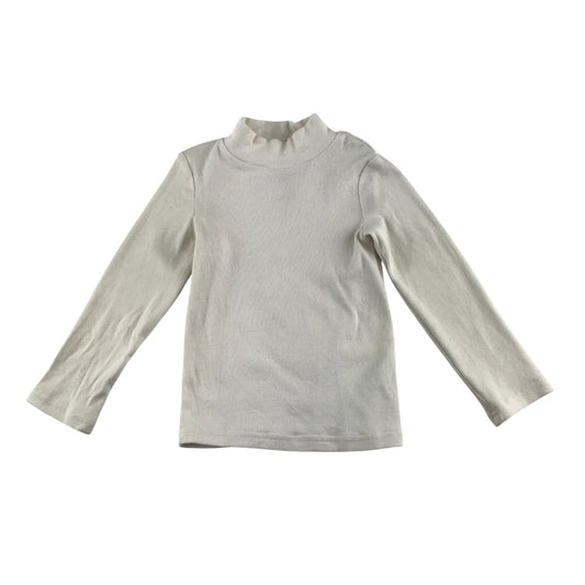 F&F jumper 4-5 years white mock neckline ribbed texture