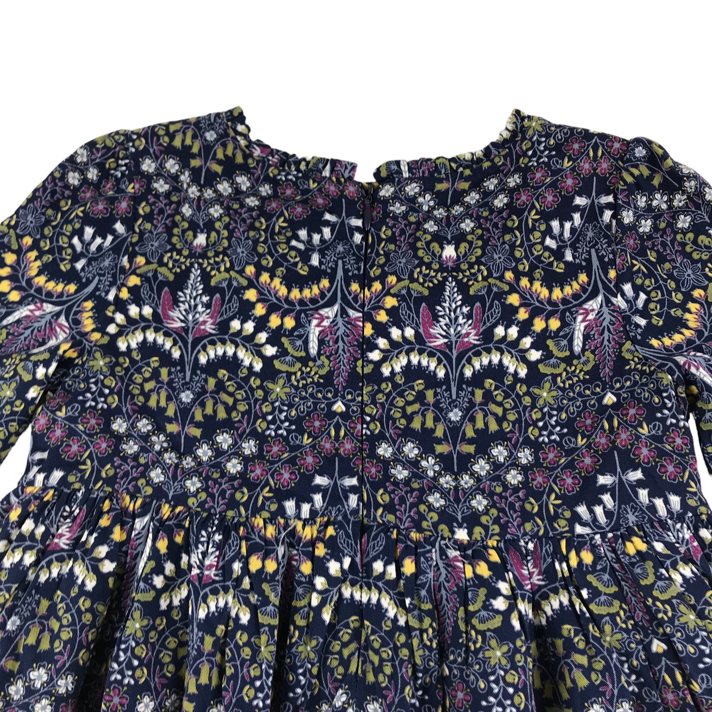 Rachel Zoe Dress Age 8 Navy Floral Empire Cut Long Sleeve