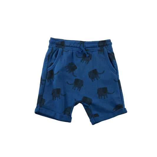 George Shorts Age 6 Blue Relaxed Fit Jersey Elephant Print