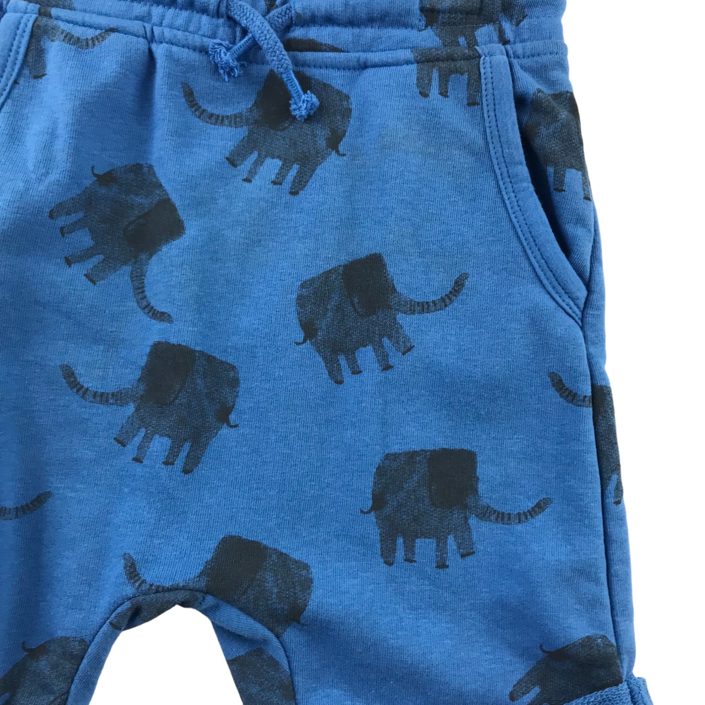 George Shorts Age 6 Blue Relaxed Fit Jersey Elephant Print
