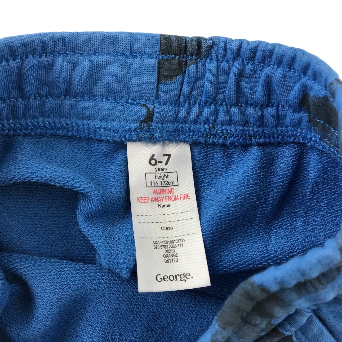 George Shorts Age 6 Blue Relaxed Fit Jersey Elephant Print