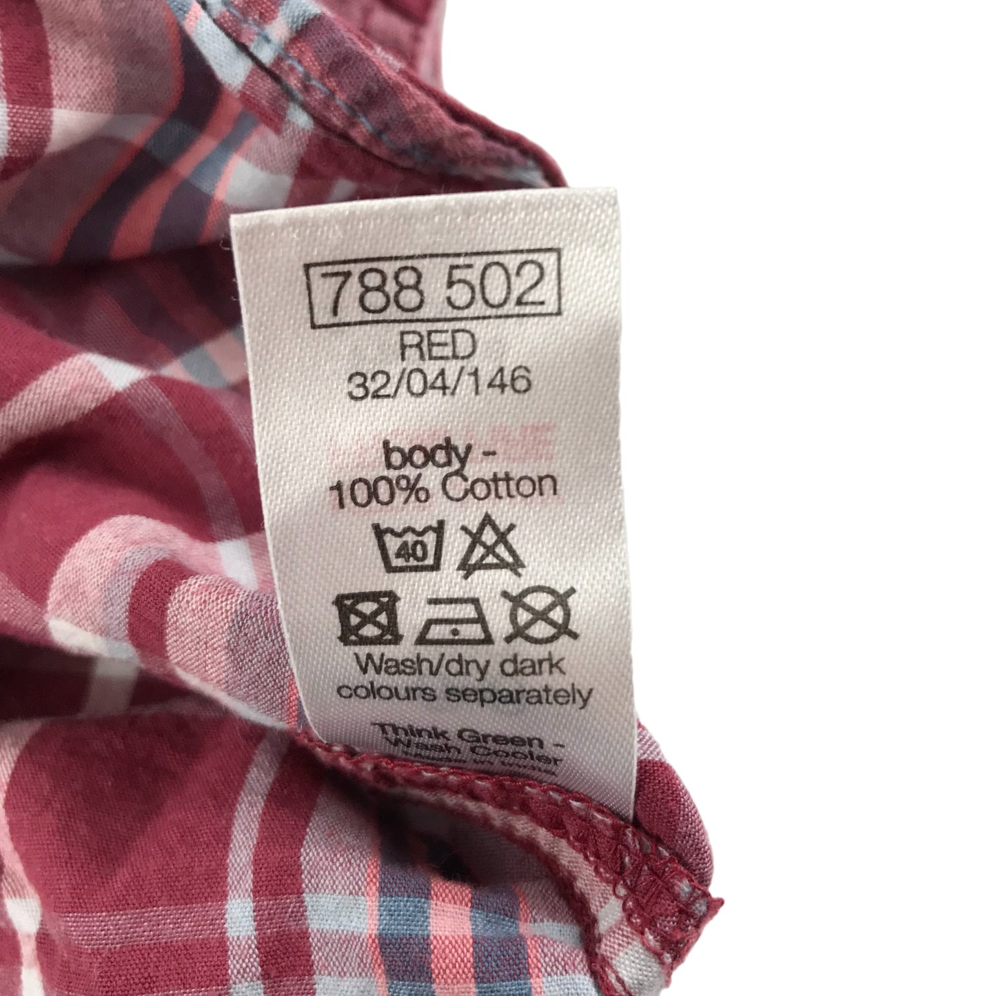 M&Co Shirt Age 5 Red Checked Long Sleeve Button Up Cotton