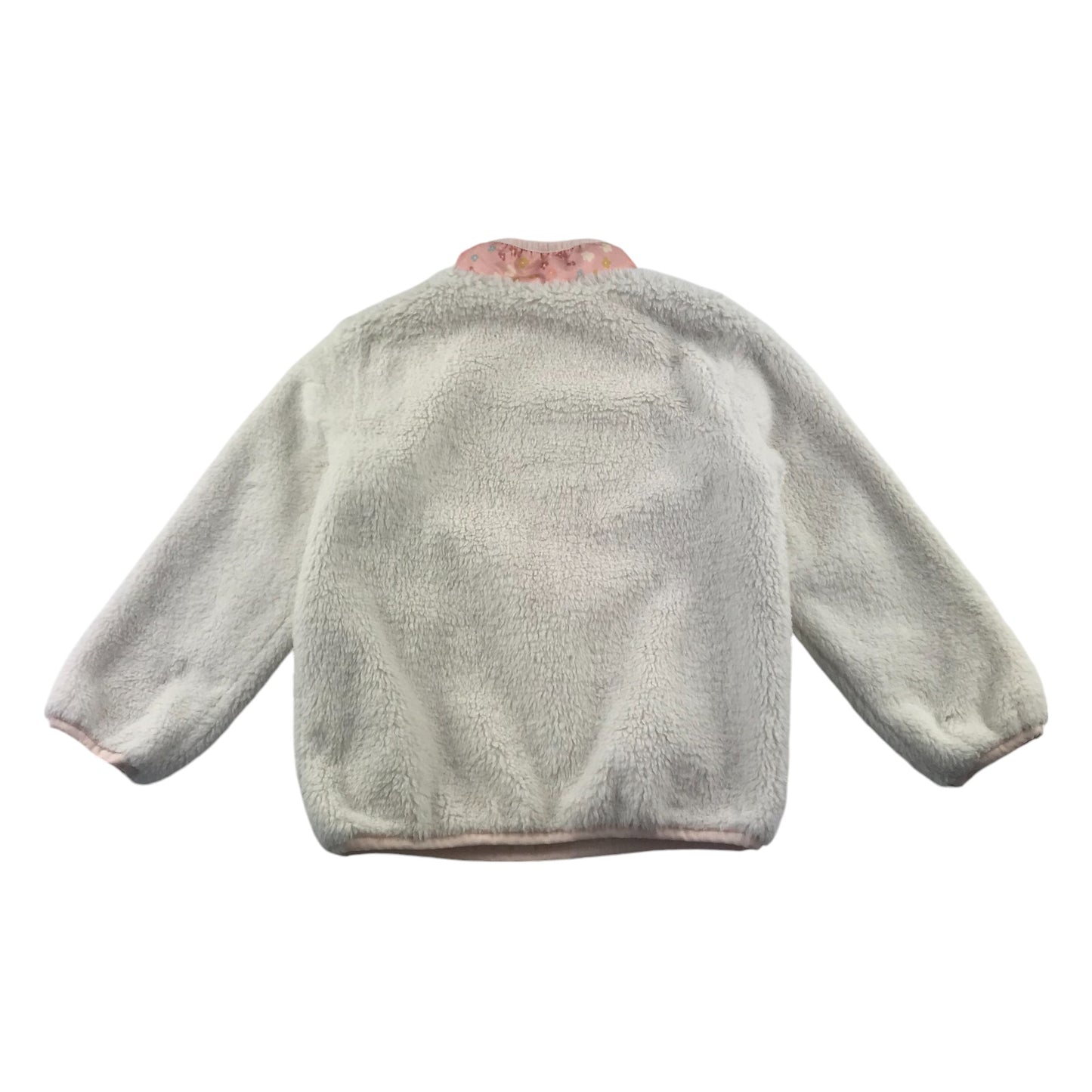 Nutmeg fleece 5-6 years white and peachy warm button up neck