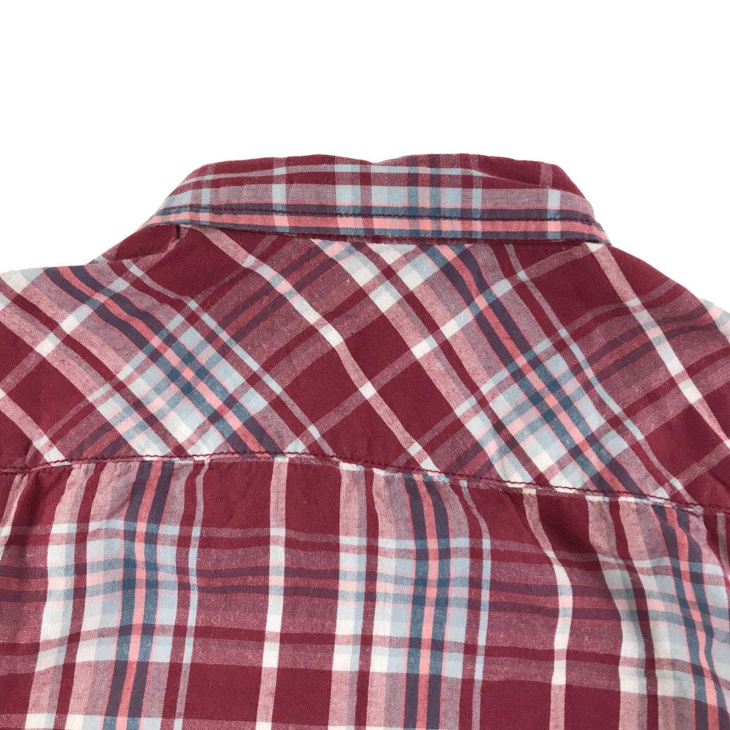 M&Co Shirt Age 5 Red Checked Long Sleeve Button Up Cotton