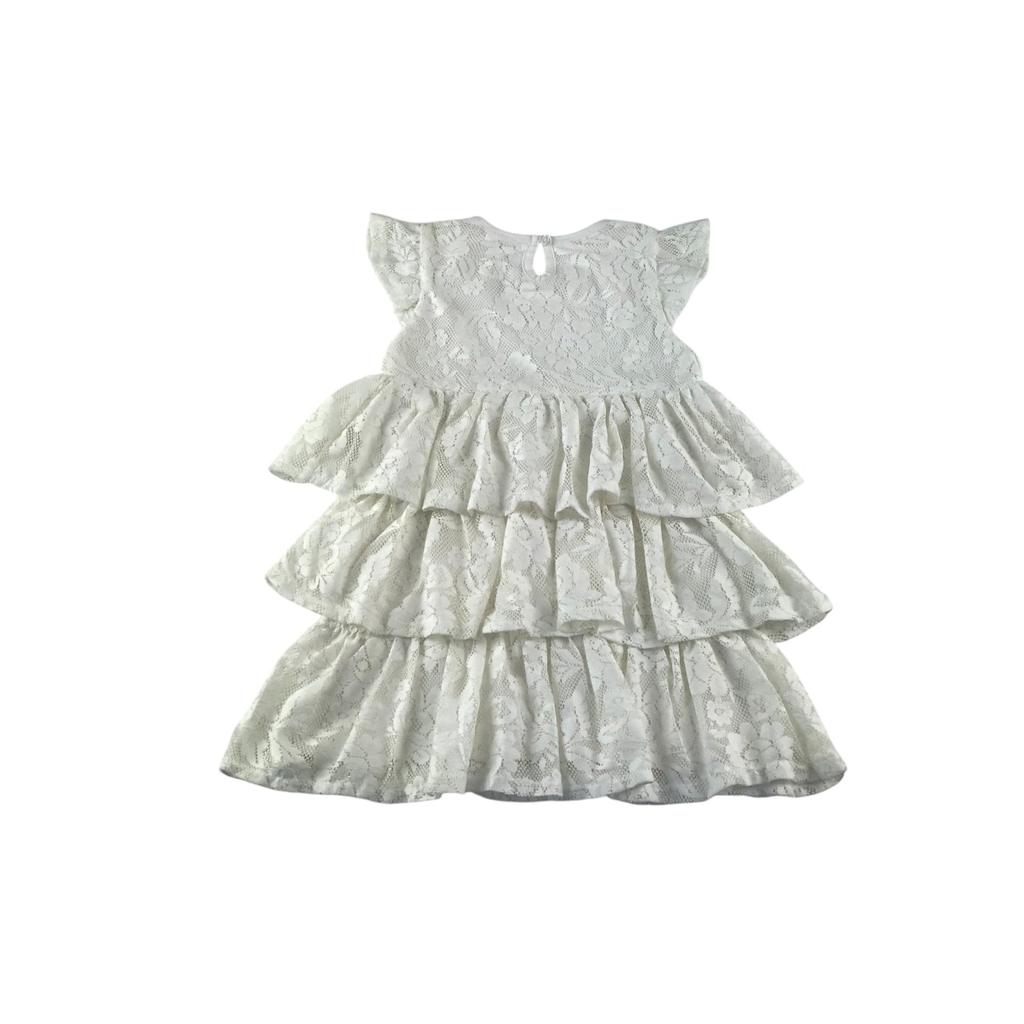 Breeze Girls blouse 4-5 years white long dress style tiered lace layered sleeveless