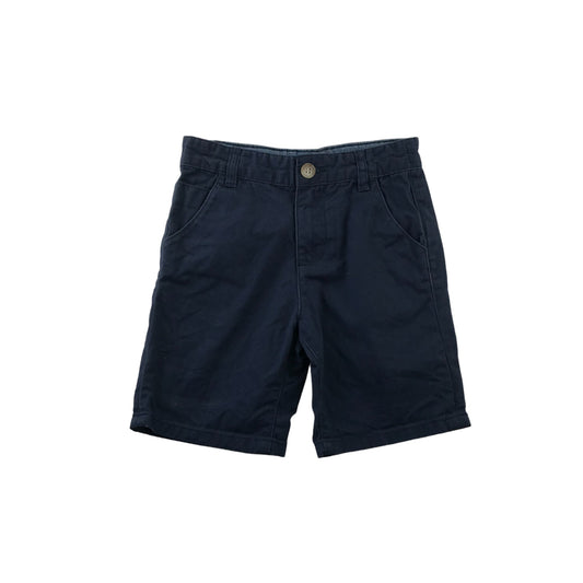Matalan Shorts Age 7 Navy Blue Chino Style Cotton