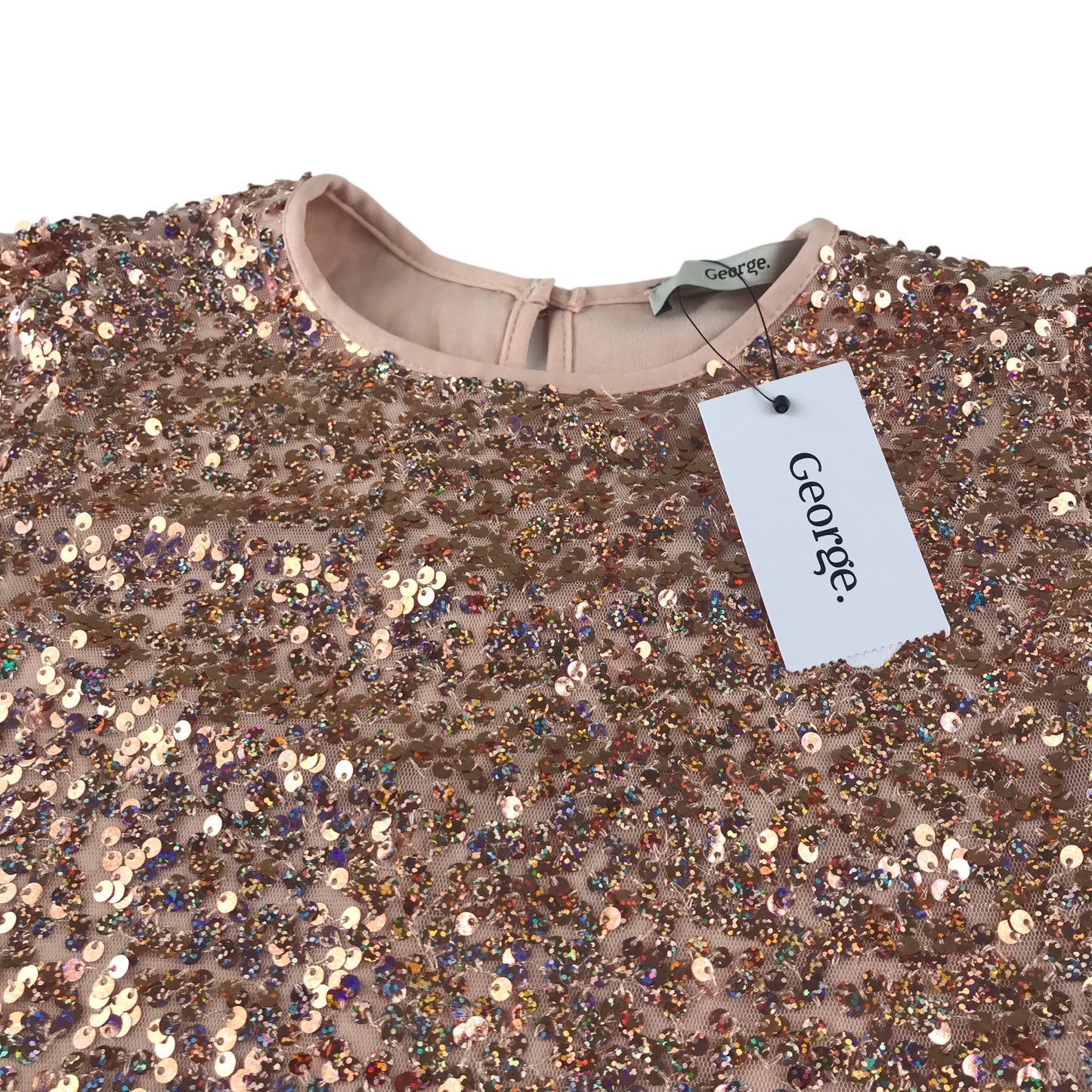 George blouse 9-10 years golden sequin sparkly short sleeve