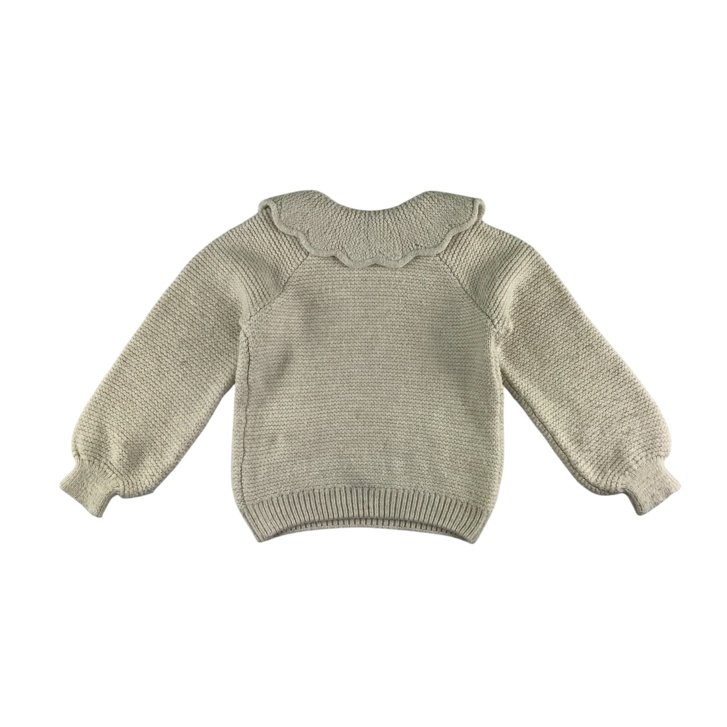 Tu sweater 6-7 years white scalloped collar with floral embroidery
