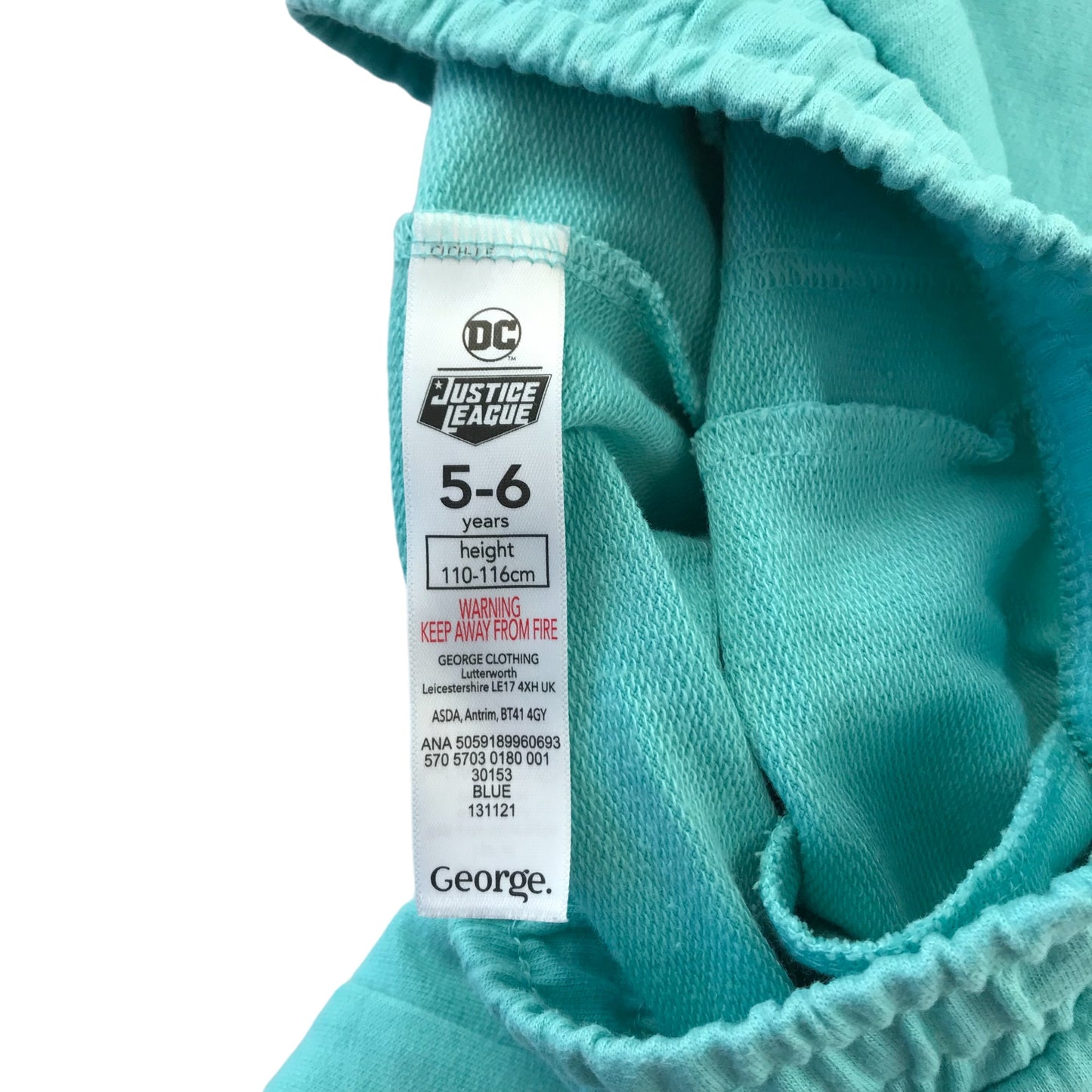 George Shorts Age 5 Mint Blue Jersey Batman Design