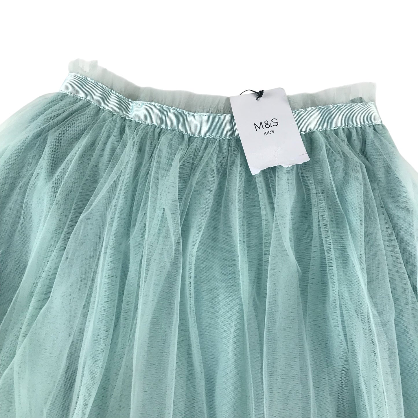 M&S skirt 9-10 years mint blue mesh midi with elasticated waistband