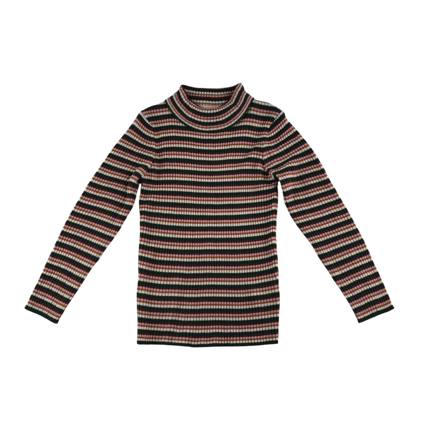 Tu sweater 7-8 years multicoloured stripy turtle-neck