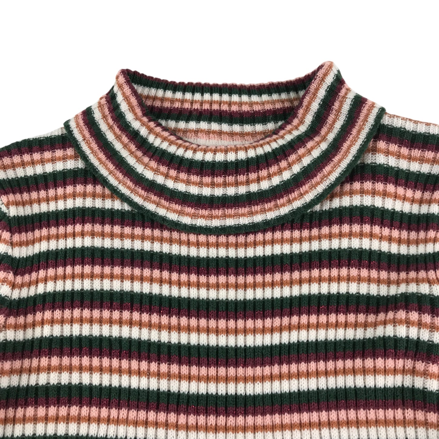 Tu sweater 7-8 years multicoloured stripy turtle-neck