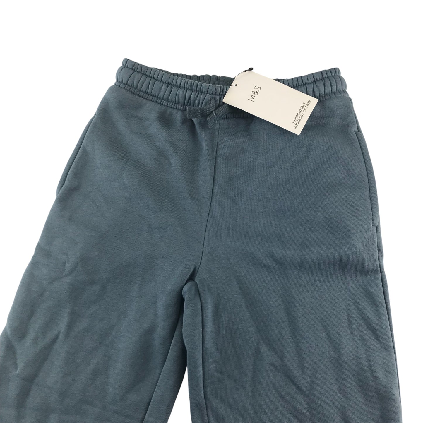 M&S joggers 7-8 years dusty blue plain cuffed legs