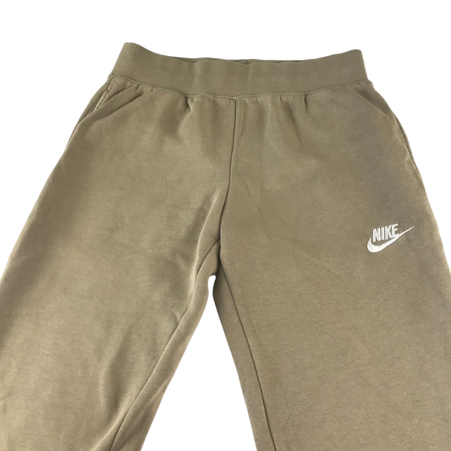 Nike joggers 9-10 years beige plain with small logo cuffed legs