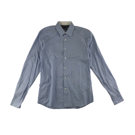 Primark Shirt Size XS Light Blue 14-15.5in Collar Slim Fit Button Up Cotton