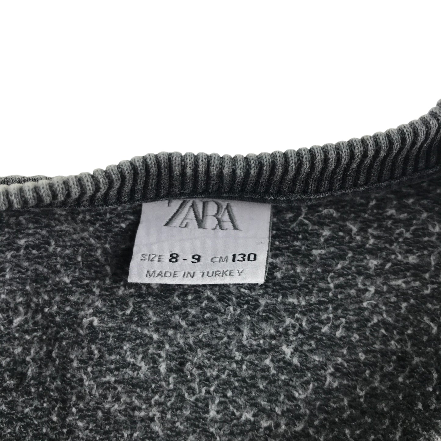 Zara sweater 8-9 years grey graphic text design