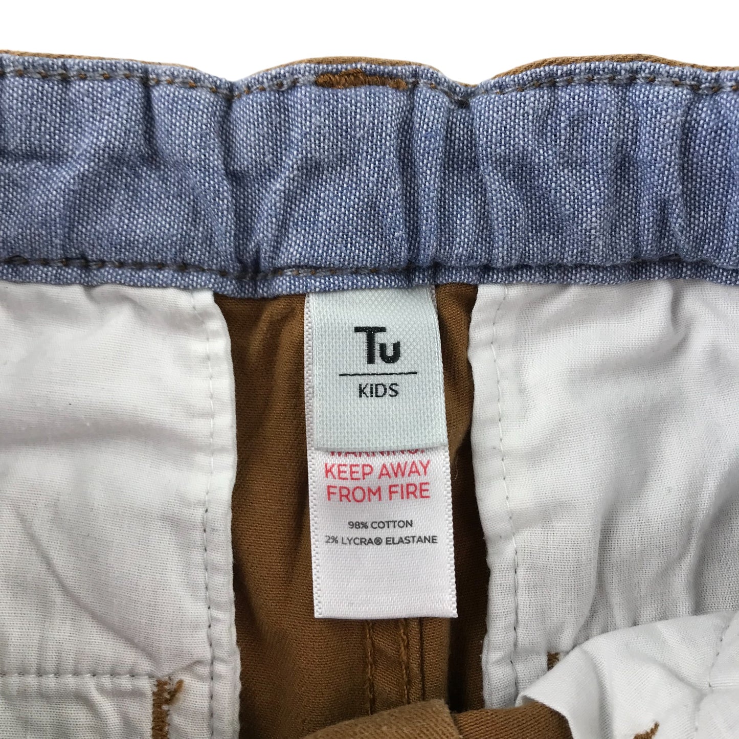Tu Shorts Age 7 Brown Tan Chino Style