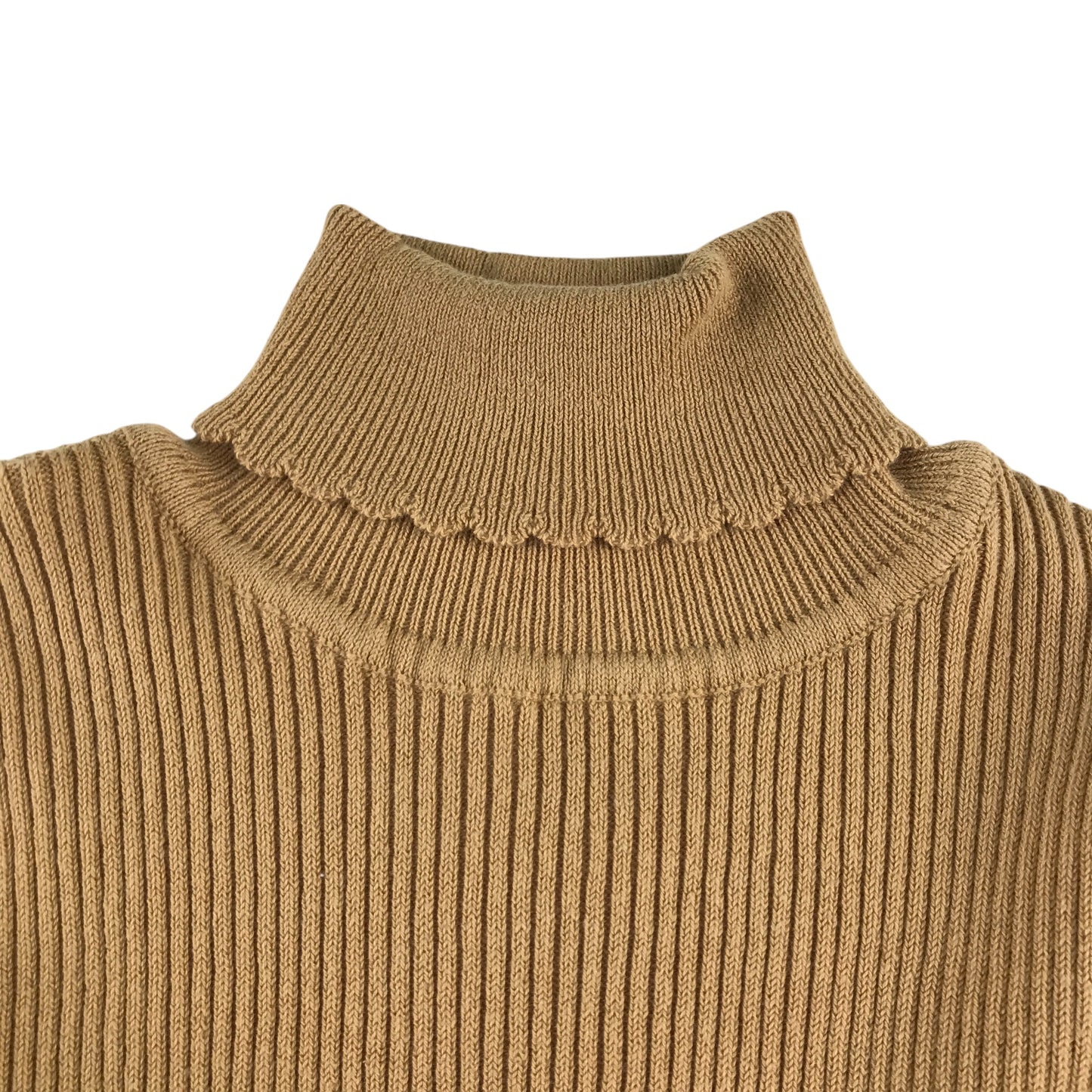 Nutmeg sweater 8-9 years mustard yellow turtle neck scalloped ribbed