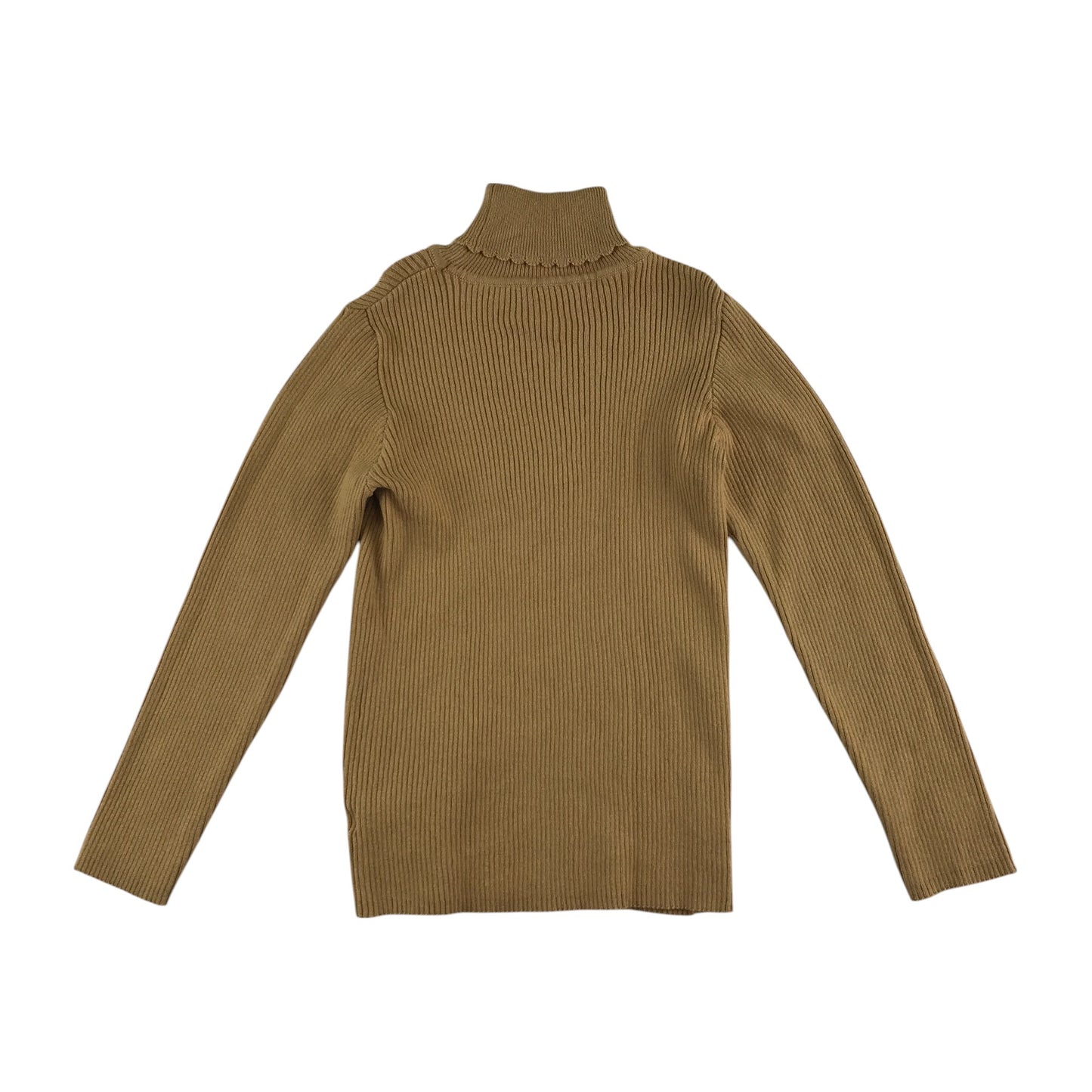 Nutmeg sweater 8-9 years mustard yellow turtle neck scalloped ribbed