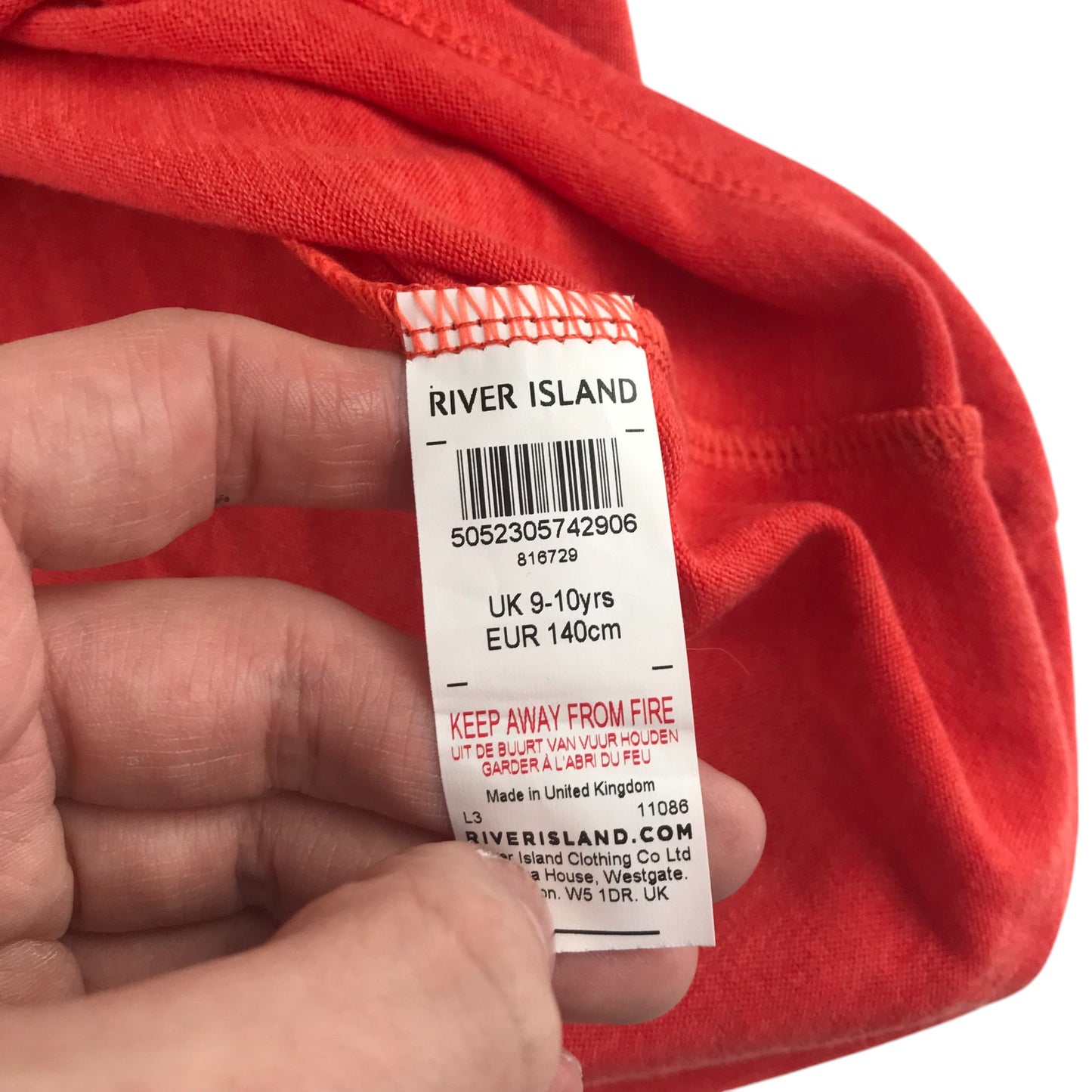 River Island blouse 9-10 years red open back t-shirt