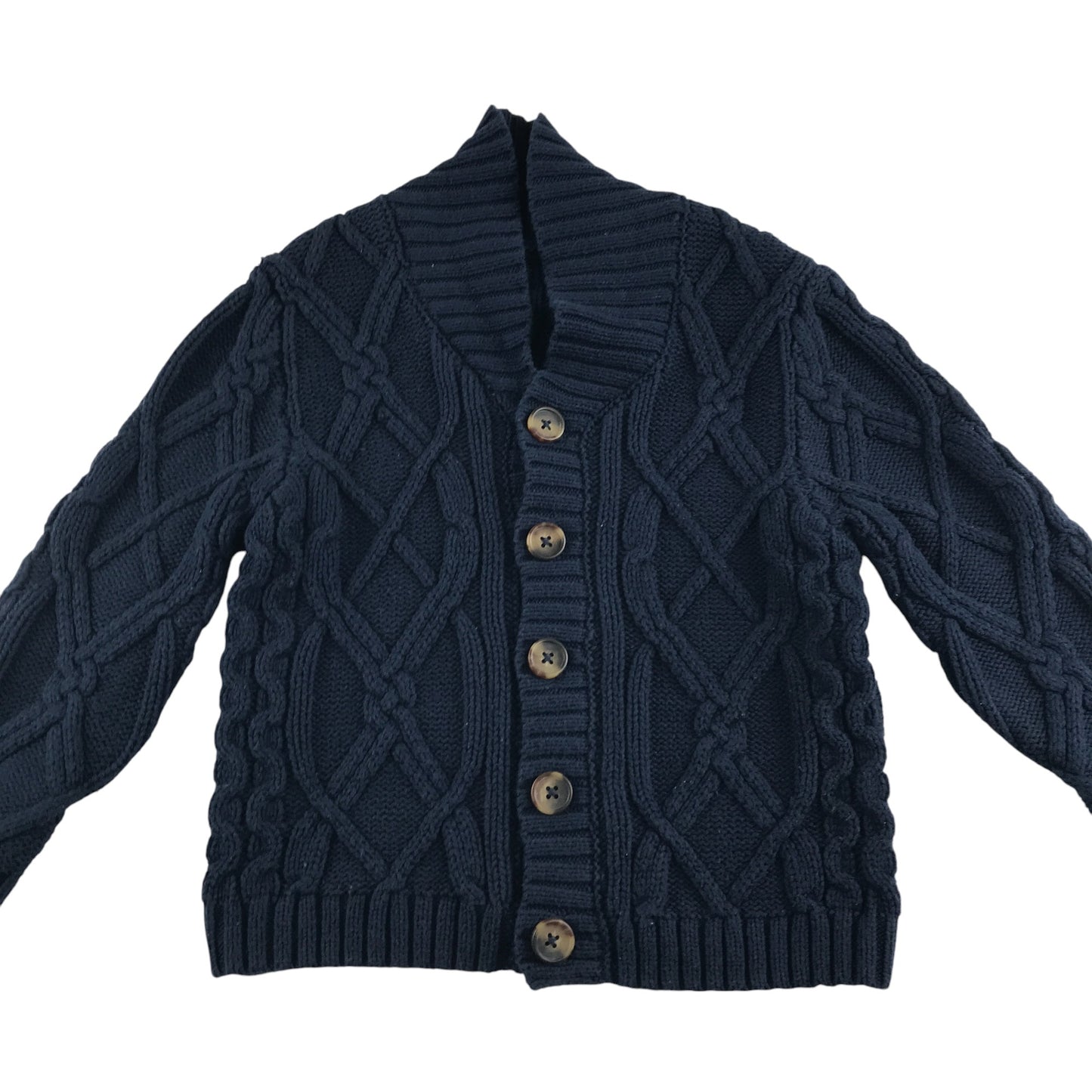 Nutmeg cardigan 4-5 years navy cable knit with buttons
