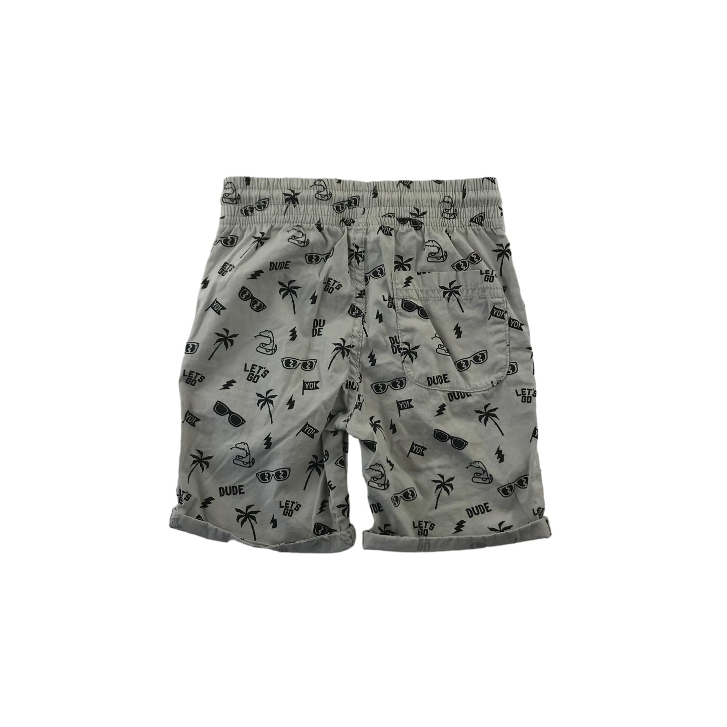 F&F Shorts Age 4 Grey Pull Up Style Summery Print Cotton